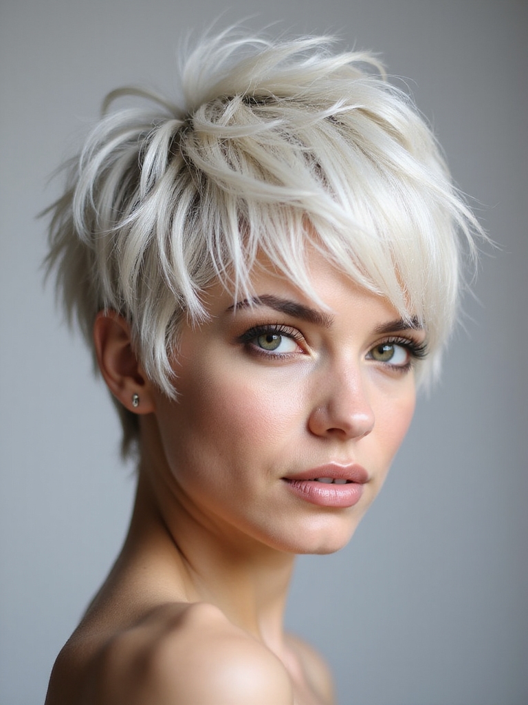 soft textured face framing pixie