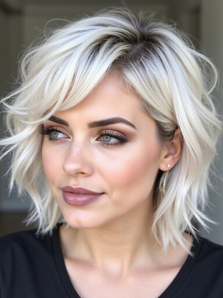 Choppy fringe options for a short shag