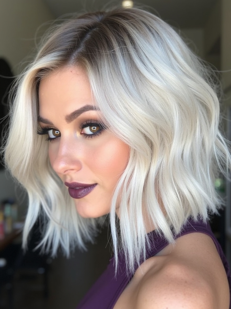 Soft wispy feathered bob