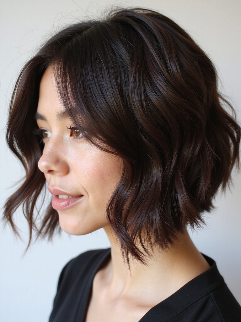 structured choppy bob debulked edges