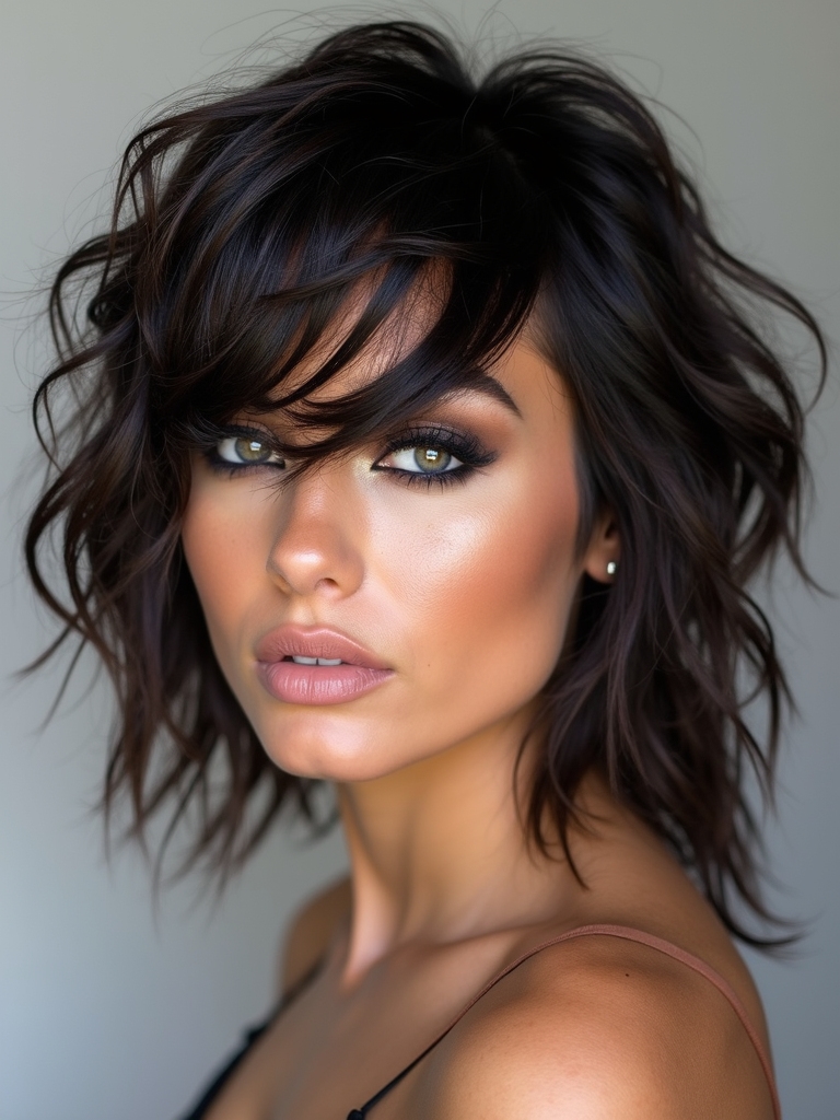 Shaggy mullet face shape