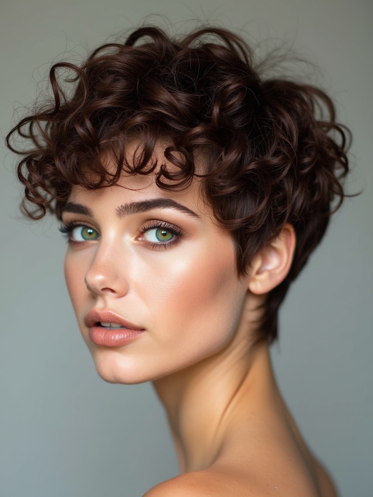 tapered dry cut curly fringe