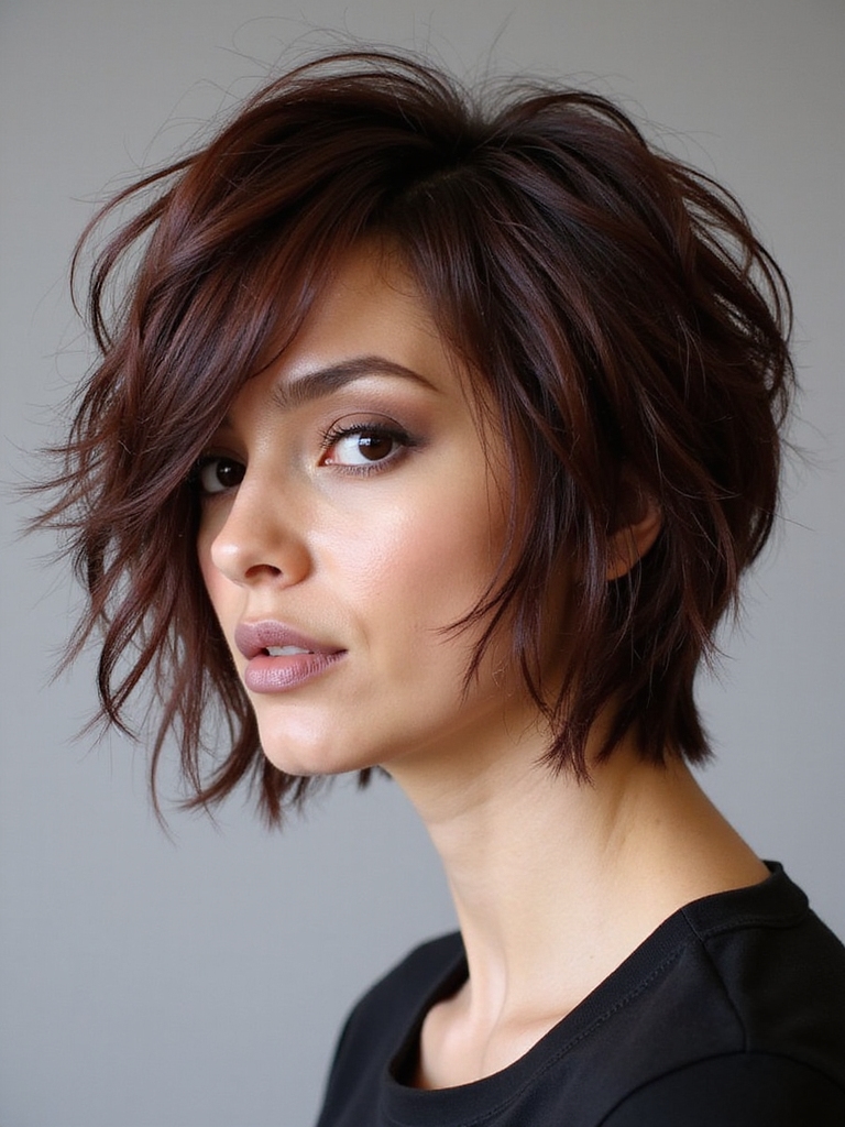Tapered wolf-cut styling
