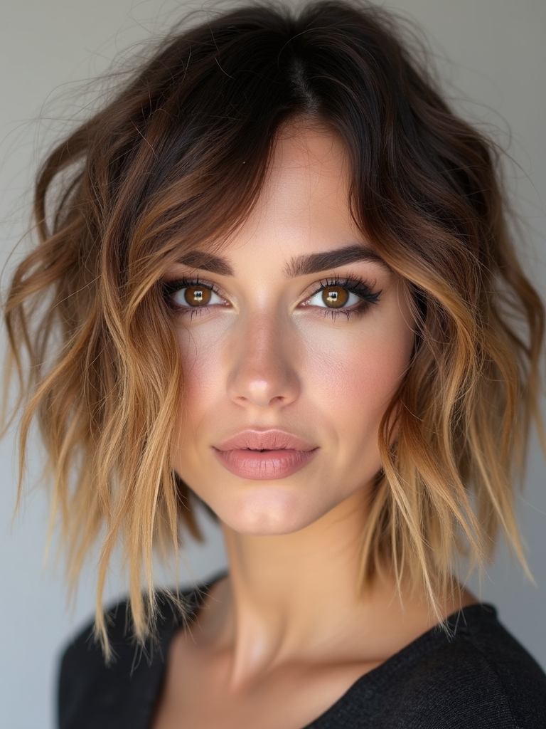 Textured wavy bob
