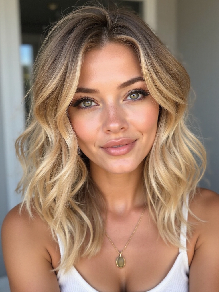 textured beachy layered bob