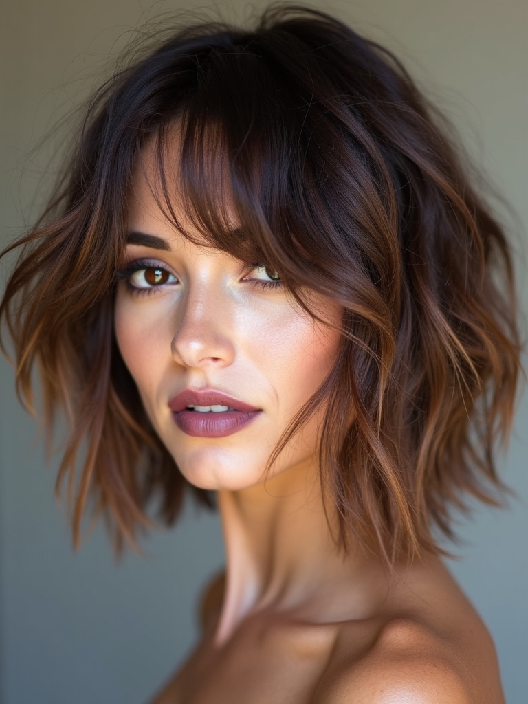 Textured modern shag haircut