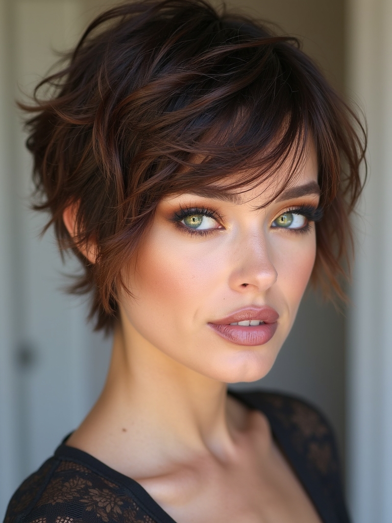 textured pixie shag with fringe