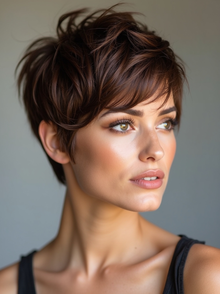 textured tousled razor cut crop