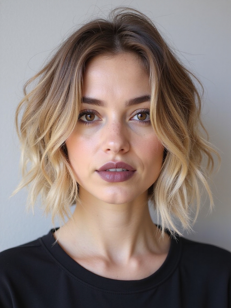 Textured tousled French bob