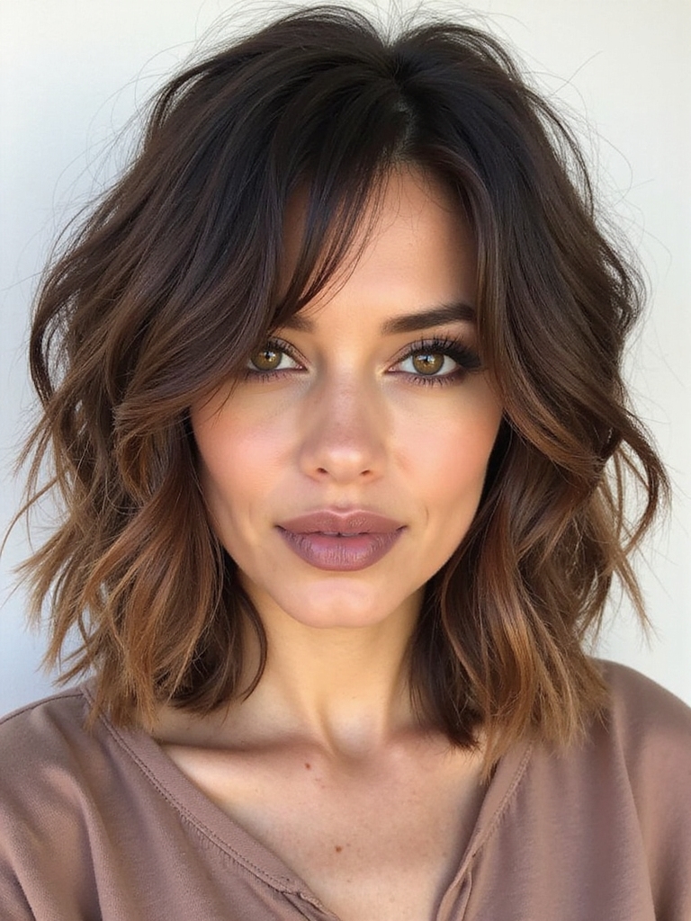 tousled airy razor cut shag