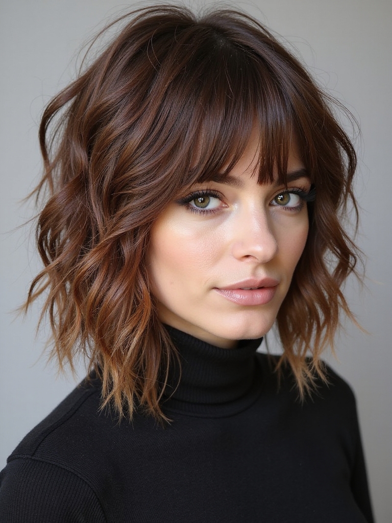tousled layered wolf shag hybrid