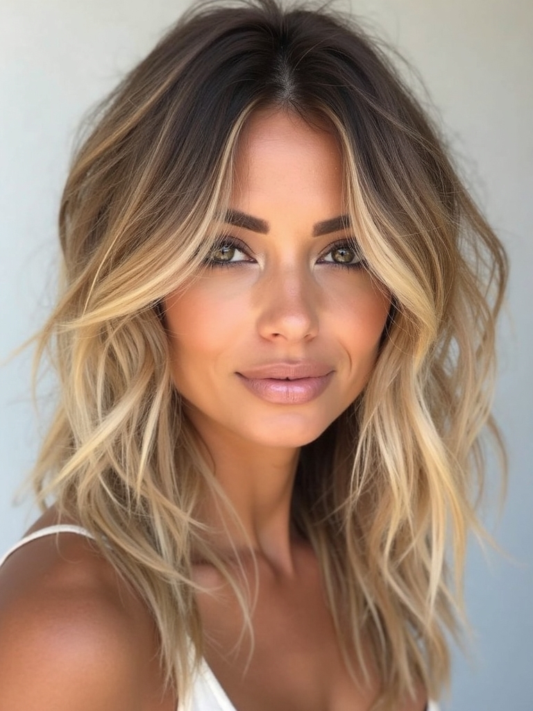 undone beachy layered waves
