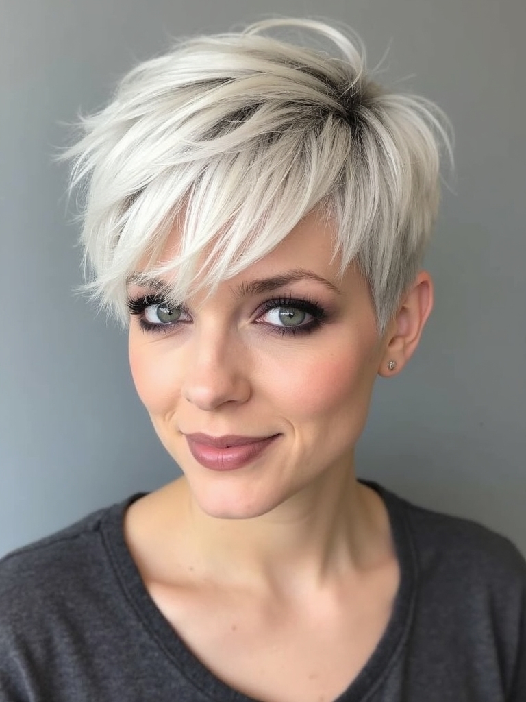 vertical cheekbone framing airy texture