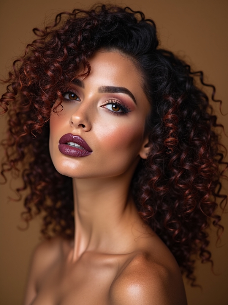 Volume-enhancing face-framing curls