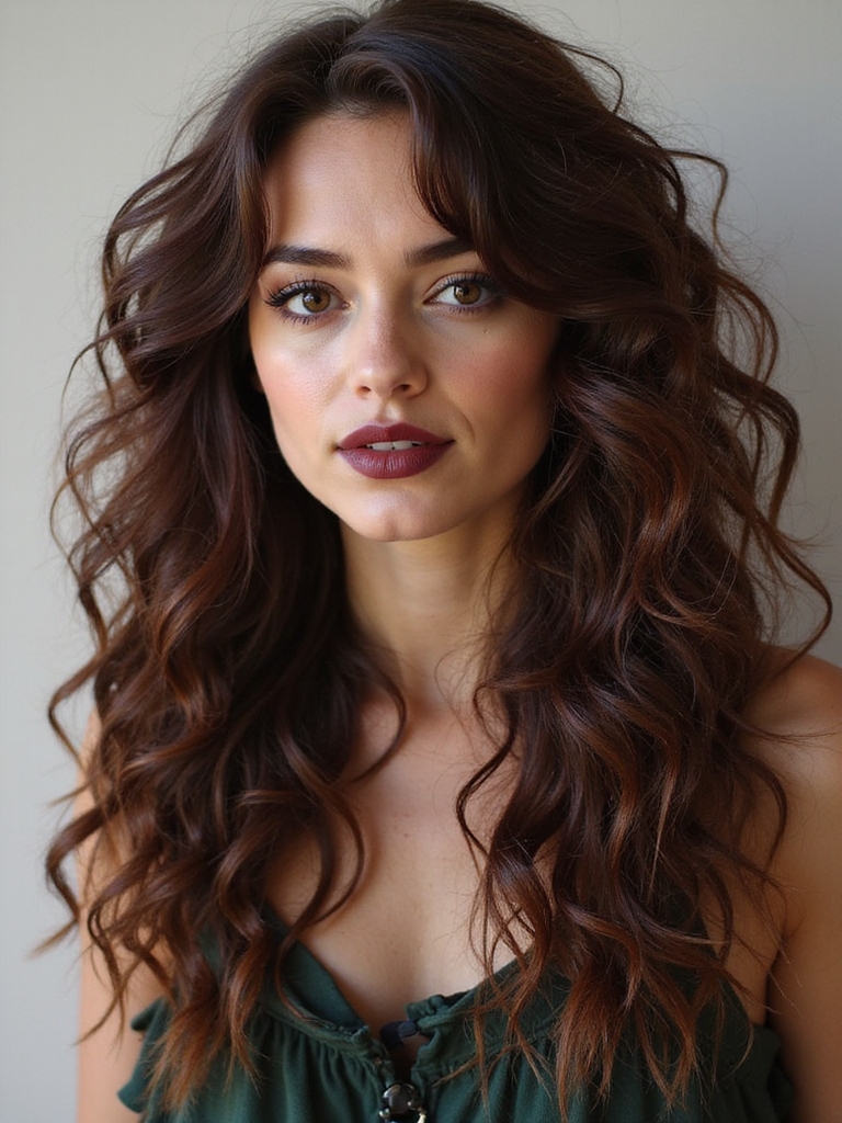 voluminous long shaggy curls