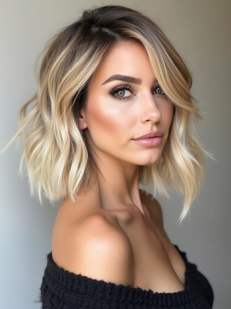 voluminous shaggy lob cuts