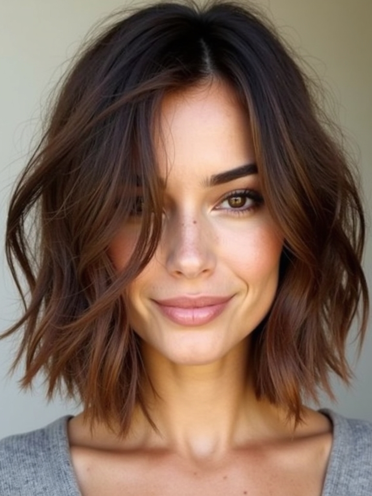 wavy french bob styling