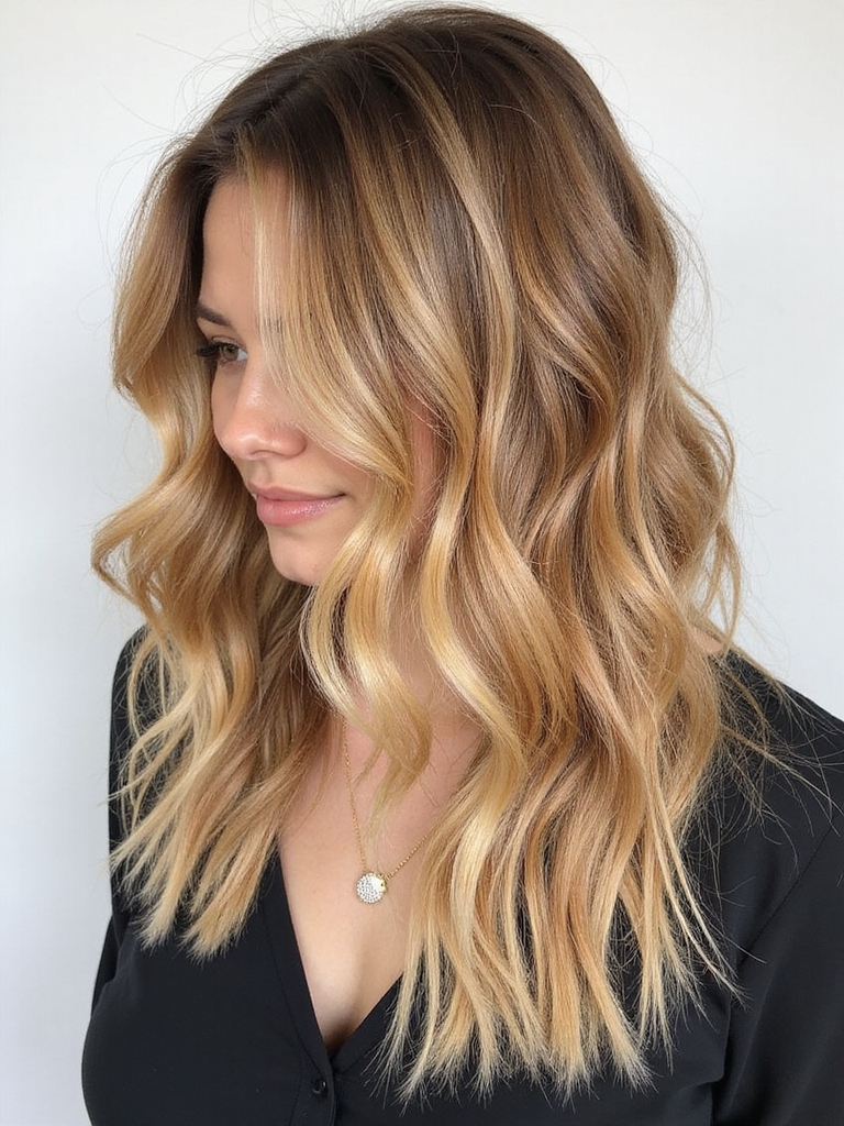 wavy layered beachy texture