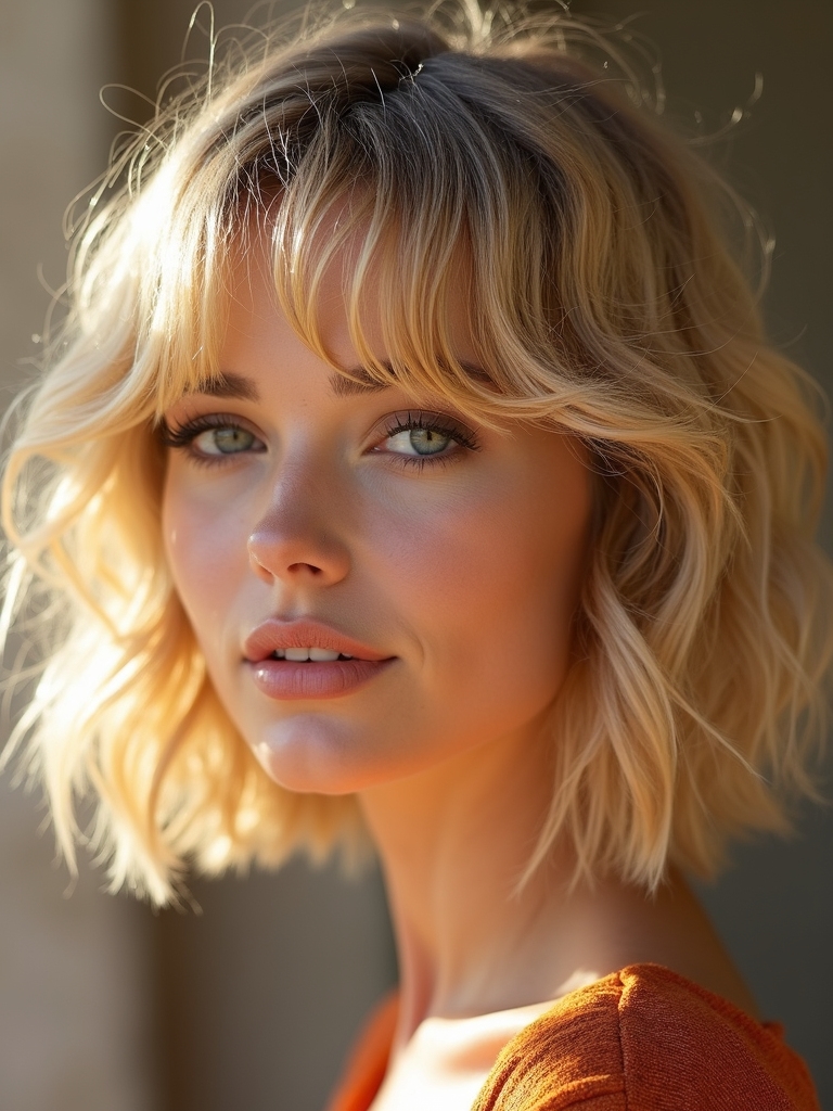 wavy shag with textured layers