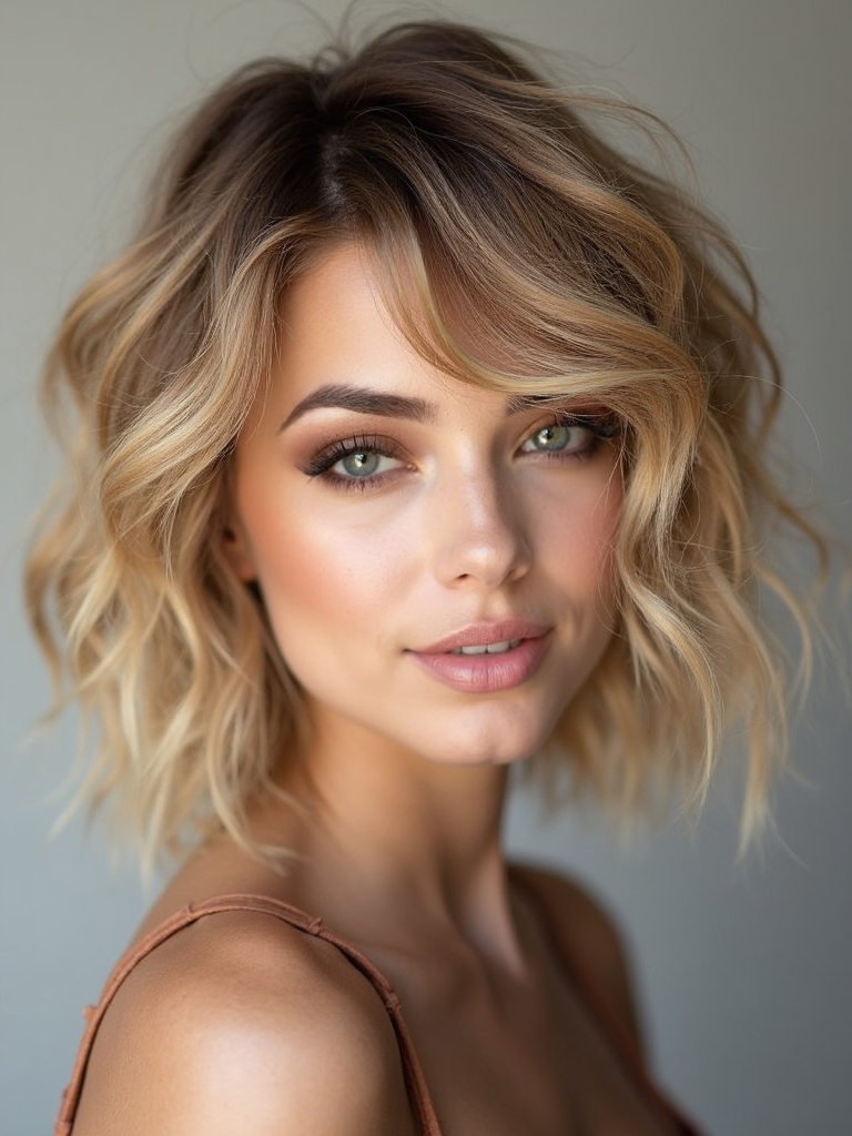 wavy tousled long pixie