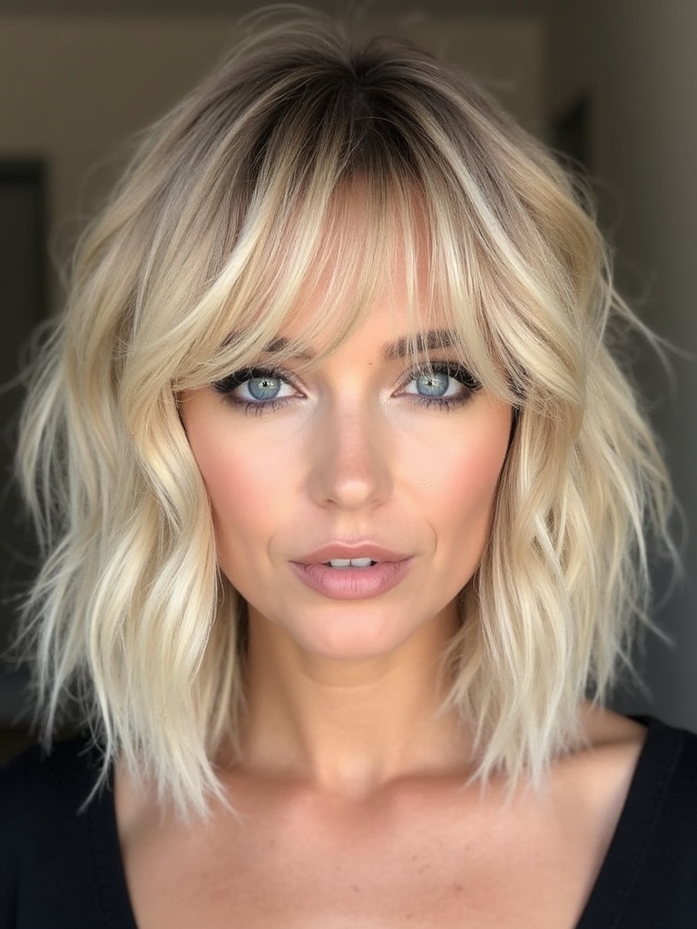 wispy curtain bangs balancing length