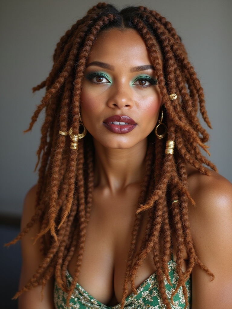 Accessorizing locs with cuffs and pins to reflect style