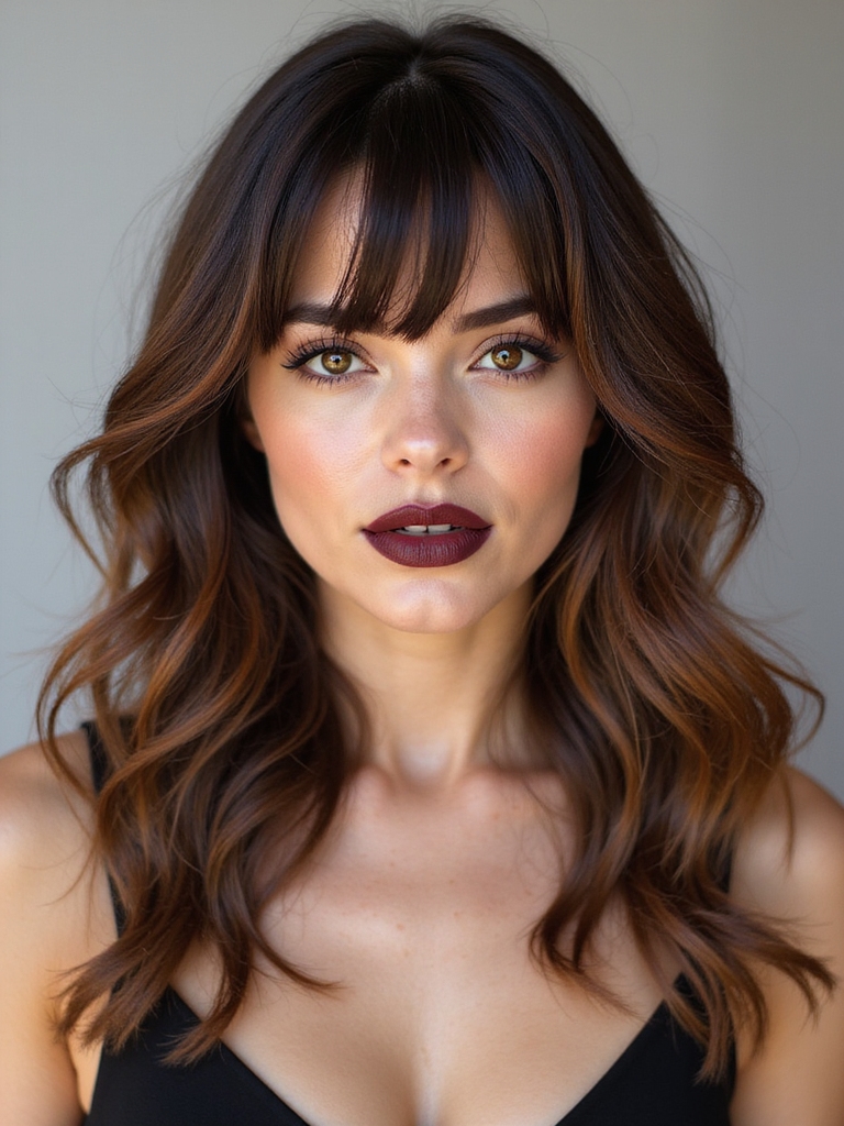 air dried low maintenance curtain bangs