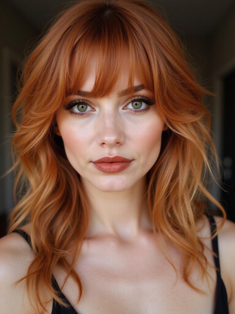 air dried textured ginger waves