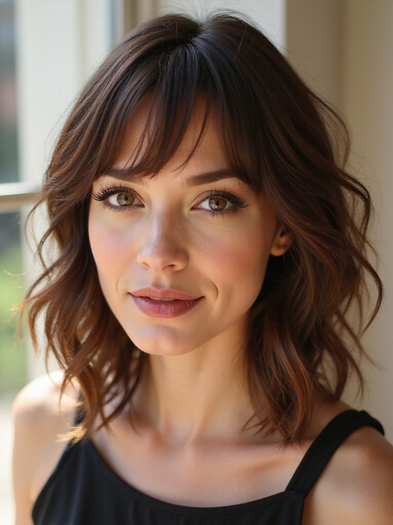 An air-dry friendly minimal-styling medium shag