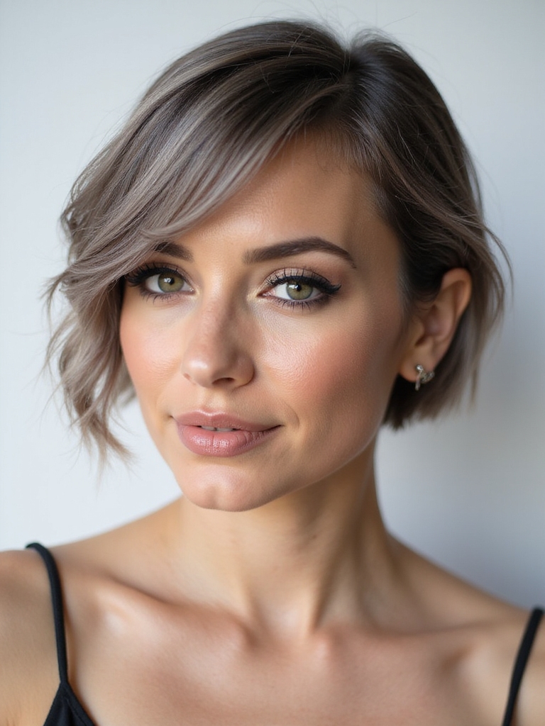 Grown-out long pixie mini bob