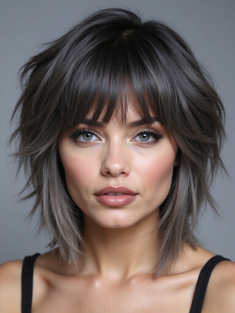 airy crown tapered shag layers