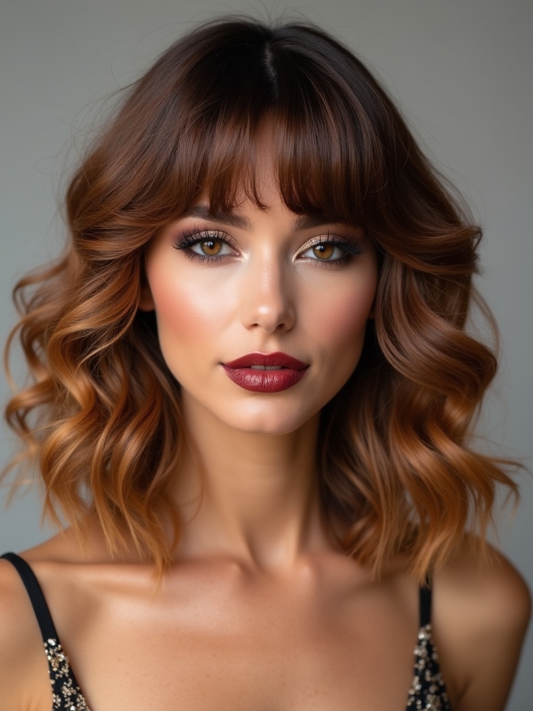 airy curtain bangs styling routine