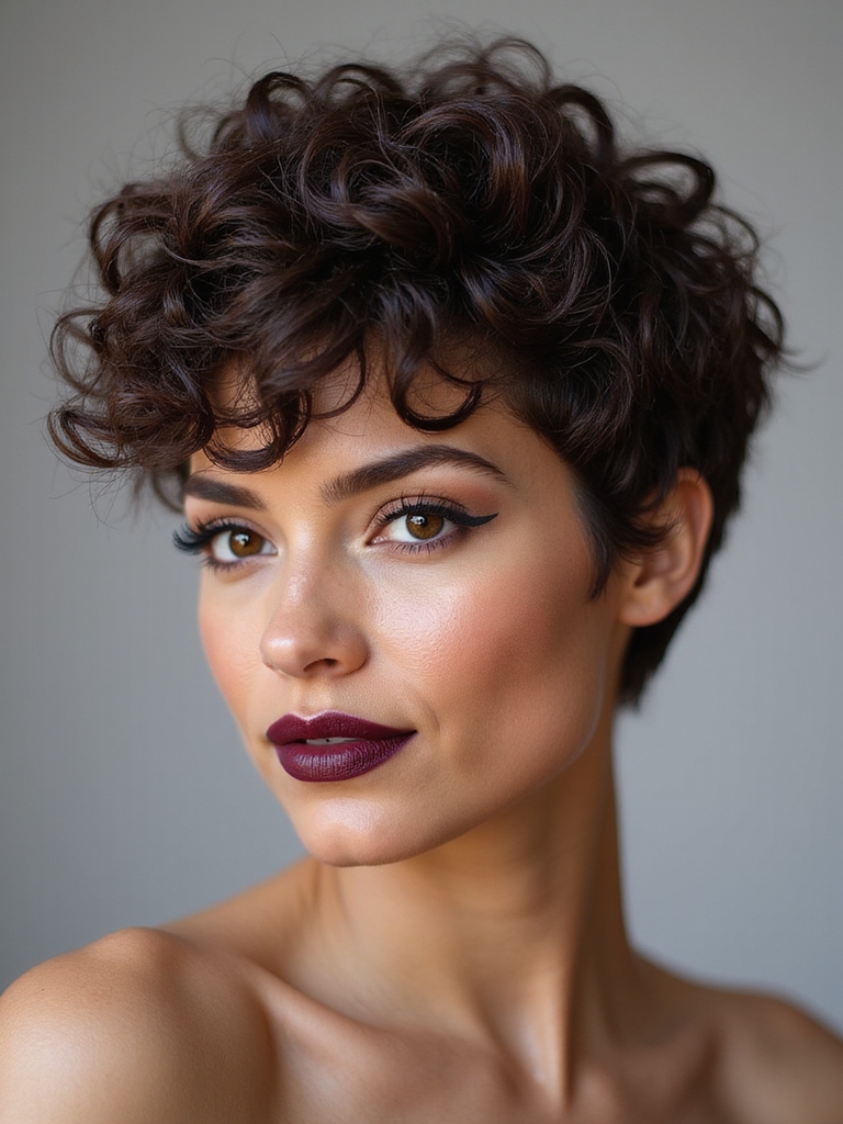 airy defined curly pixie