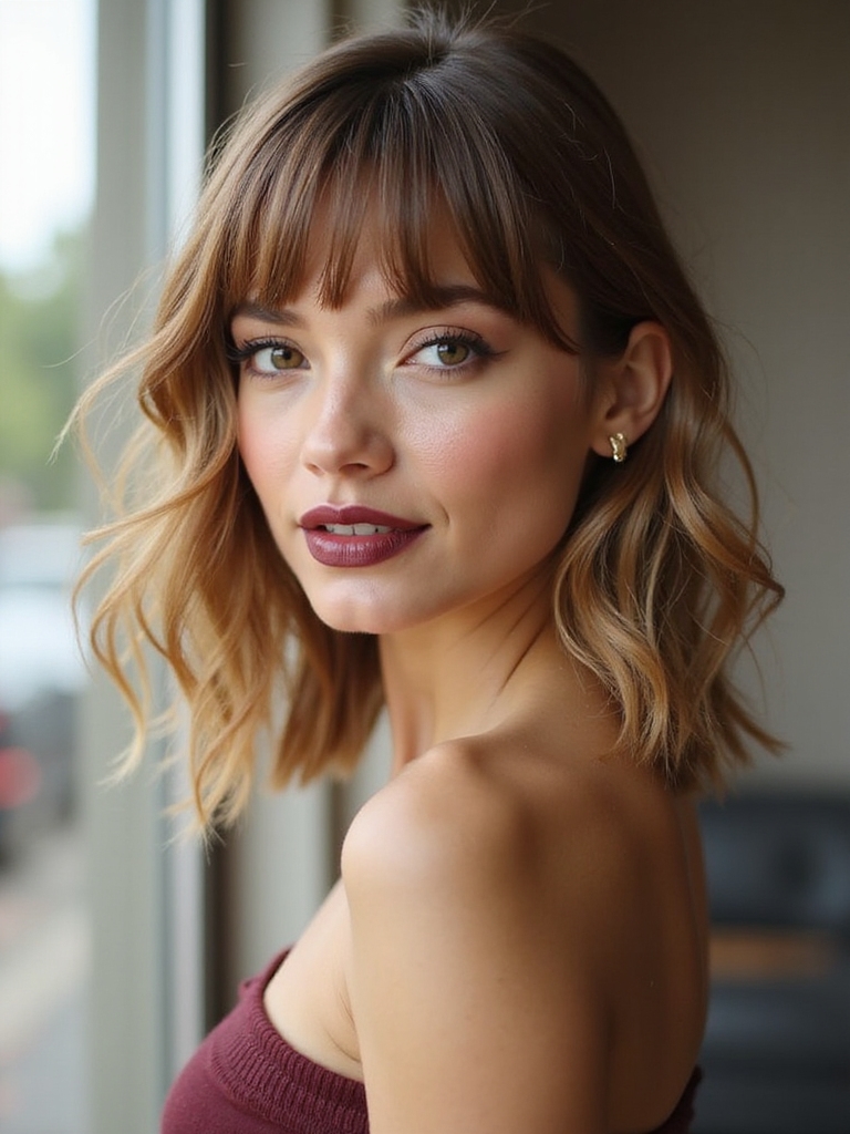 Fine hair bangs round face
