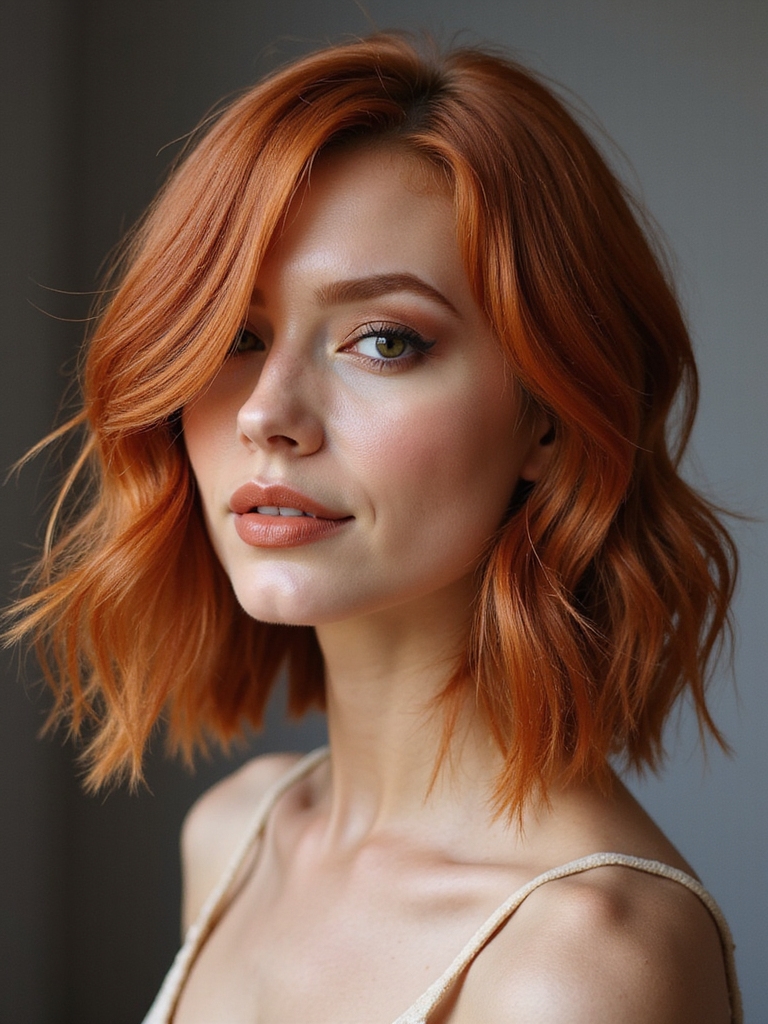 airy feathered ginger volume
