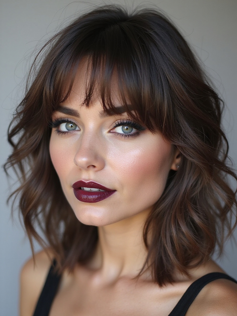 airy feathered long bangs