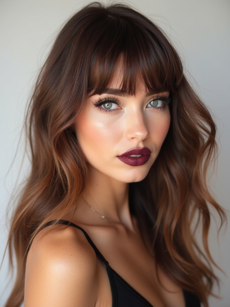 airy grown out cheekbone framing bangs