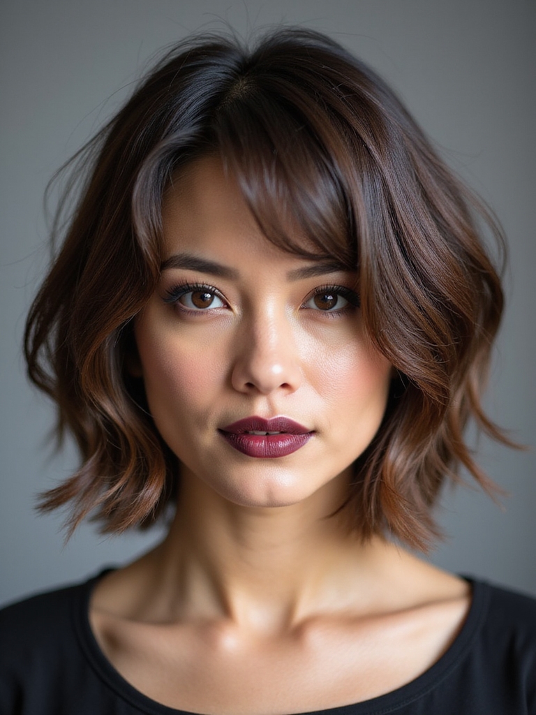 Layered bob sweeping motion