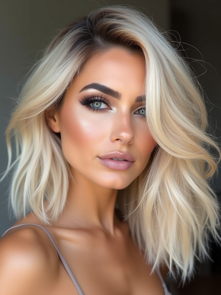 airy layered face framing texture