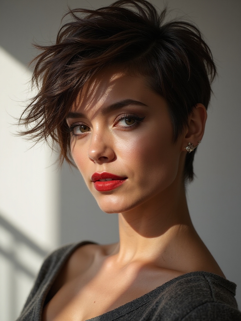 airy layered textured wolf cut