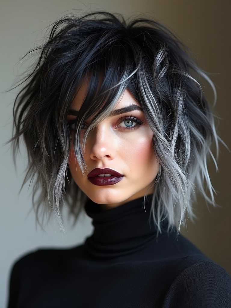 airy layered wavy skunkcontrast