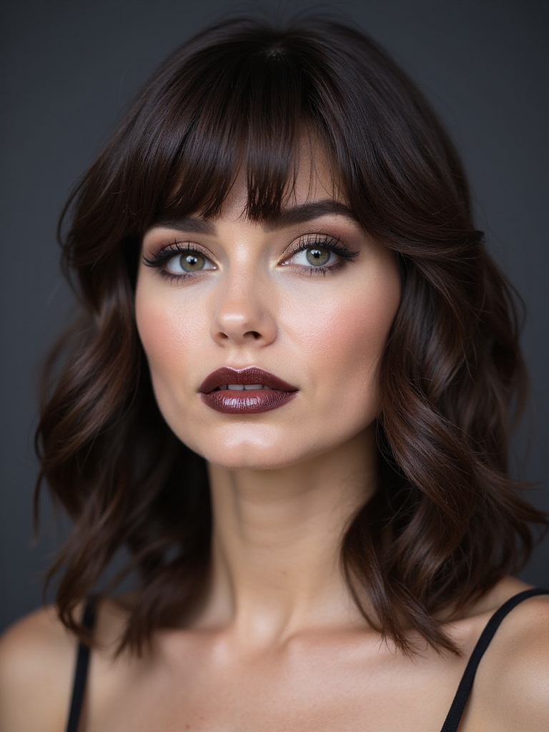 airy textured tapered bangs