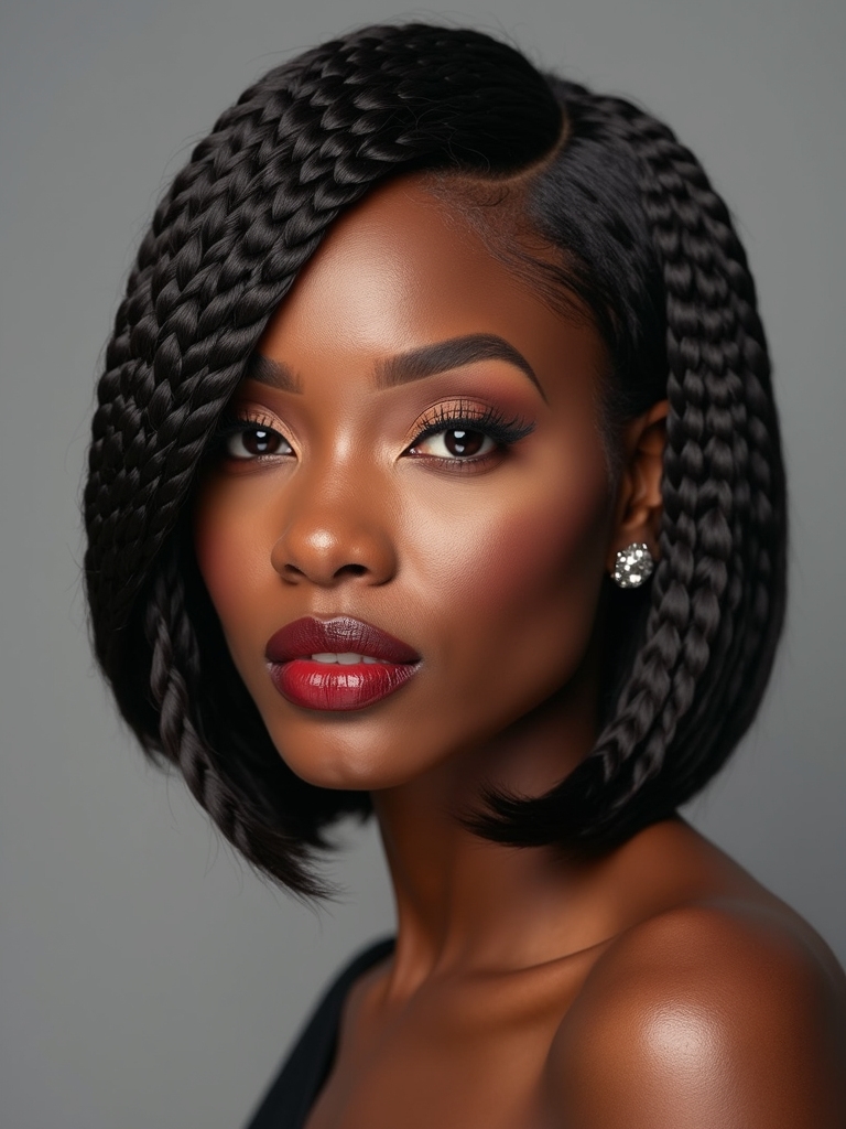 angled a line braided bob
