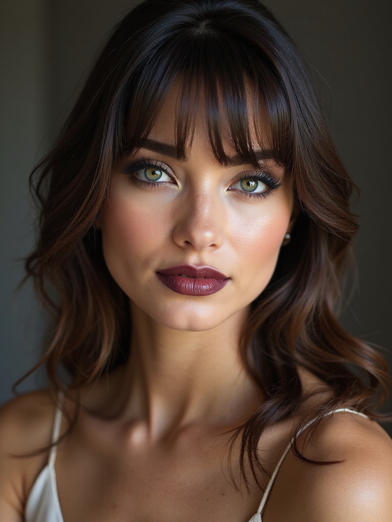 A side-swept micro fringe sweeping to one side