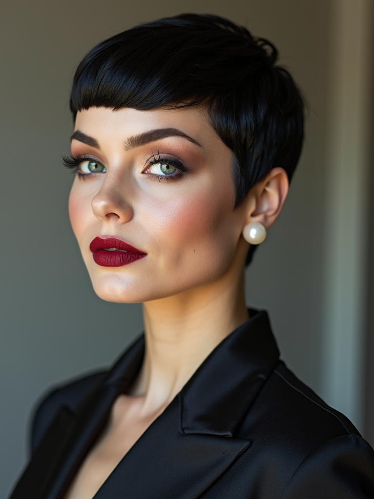 art deco inspired polished pixie