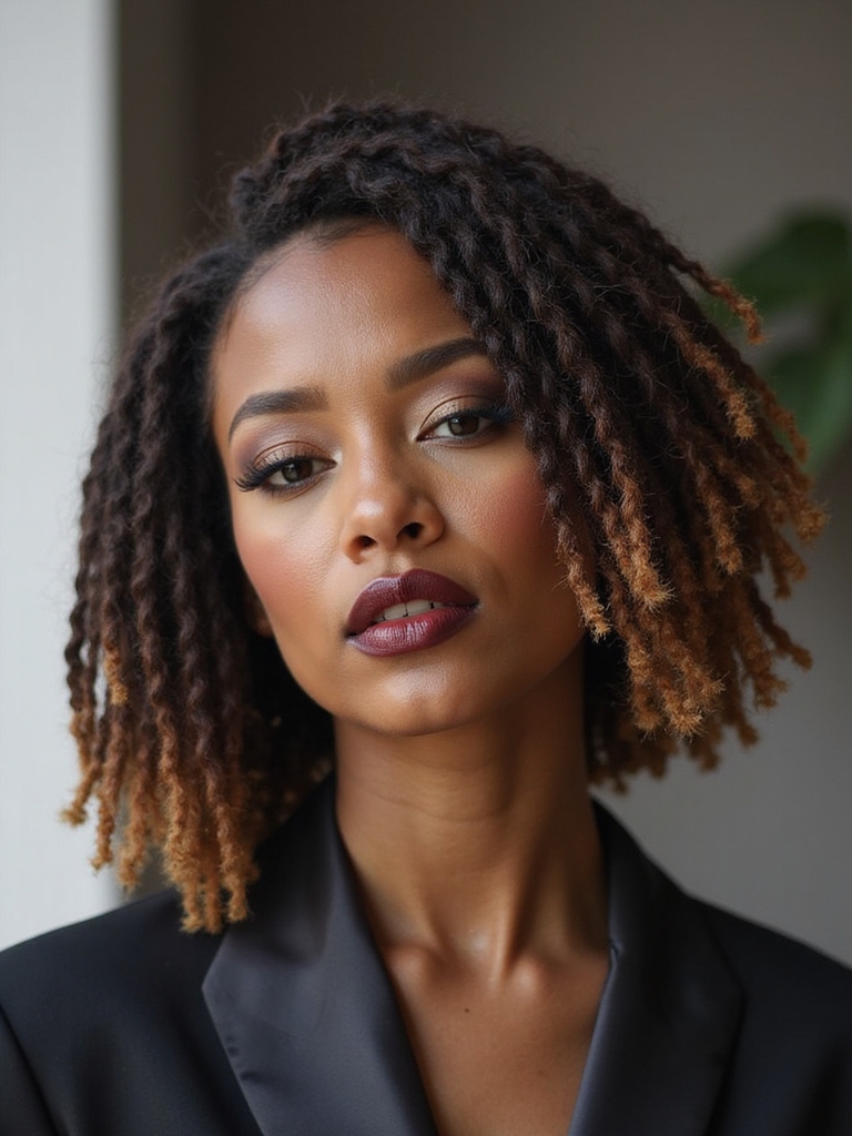 asymmetrical angled loc bob