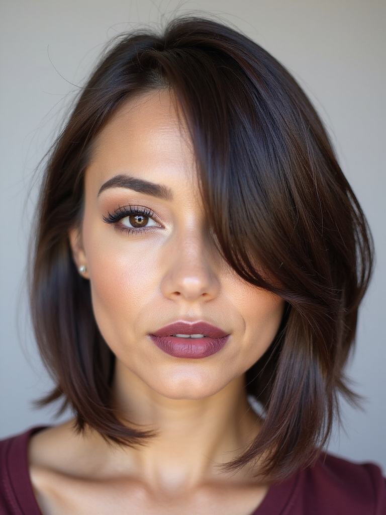 asymmetrical bob creates fullness