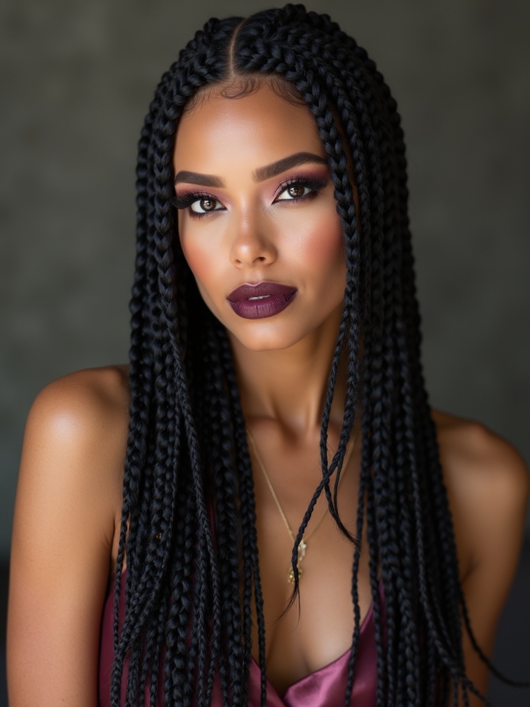An asymmetrical braided bob