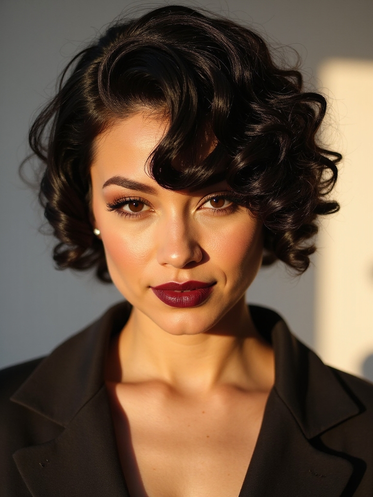 asymmetrical curly pixie attitude