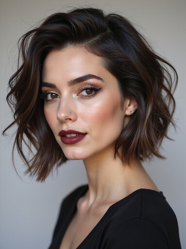 asymmetrical piecey stacked bob